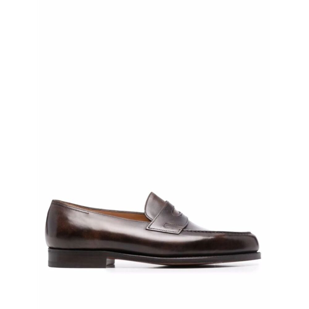 John Lobb Men Smooth Leather Penny Loafers
